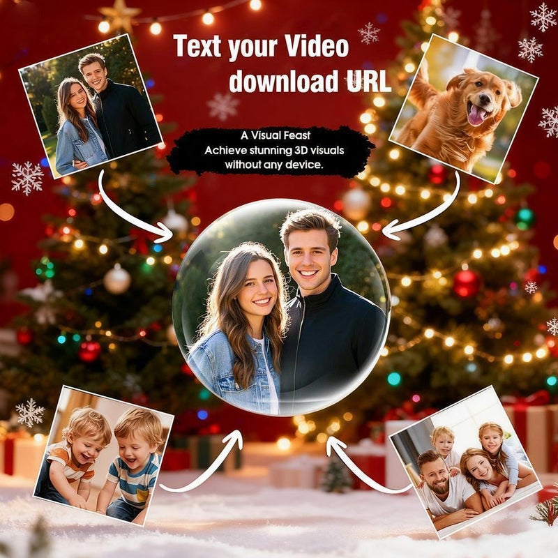2.76" Crystal Ball Video Player, 3D Memory Orb Ball Digital Display Memory Sphere Lamp with Sound,Personalized Uploadable Videos & Photos Gift for Couples Friends Anniversary Christmas Birthday Gift - Image 2